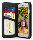 PureGear Black ExpressFolio Wallet Magnetic Case Cover for iPhone 7 Plus, 8 Plus