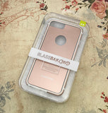 PureGear Rose Gold GlassBak 360 Case Aluminum Bumper for iPhone 8/7/6 PLUS