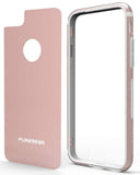 PureGear Rose Gold GlassBak 360 Case Aluminum Bumper for iPhone 8/7/6 PLUS
