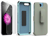 PureGear Blue Dualtek Case Belt Clip Tempered Glass for iPhone 7 Plus, 8 Plus