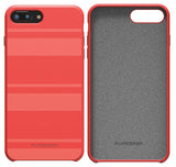 PureGear Deep Coral SOFT-TEK Case Tempered Glass for iPhone 8 Plus/7 Plus/6 Plus