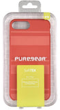 PureGear Deep Coral SOFT-TEK Case Tempered Glass for iPhone 8 Plus/7 Plus/6 Plus