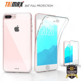 TRI-MAX CLEAR SCREEN GUARD FULL BODY WRAP CASE SLIM COVER FOR iPHONE 7/8 PLUS