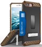 TRI-SHIELD RUGGED CASE CREDIT CARD SLOT COVER + STRAP FOR iPHONE 8 PLUS, 7PLUS