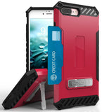 TRI-SHIELD RUGGED CASE CREDIT CARD SLOT COVER + STRAP FOR iPHONE 8 PLUS, 7PLUS