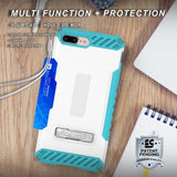 TRI-SHIELD RUGGED CASE CREDIT CARD SLOT COVER + STRAP FOR iPHONE 8 PLUS, 7PLUS