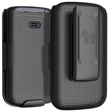Grid Case Hard Cover and Belt Clip Holster for Alcatel Go Flip 4, TCL FLIP Pro