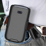 Grid Case Hard Cover and Belt Clip Holster for Alcatel Go Flip 4, TCL FLIP Pro