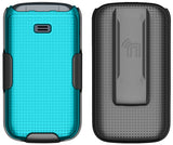 Grid Case Hard Cover and Belt Clip Holster for Alcatel Go Flip 4, TCL FLIP Pro