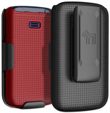 Grid Case Hard Cover and Belt Clip Holster for Alcatel Go Flip 4, TCL FLIP Pro