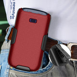 Grid Case Hard Cover and Belt Clip Holster for Alcatel Go Flip 4, TCL FLIP Pro