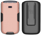 Grid Case Hard Cover and Belt Clip Holster for Alcatel Go Flip 4, TCL FLIP Pro