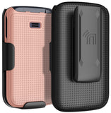 Grid Case Hard Cover and Belt Clip Holster for Alcatel Go Flip 4, TCL FLIP Pro