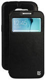 BLACK INFOLIO WINDOW WALLET CREDIT ID CARD CASE STAND FOR SAMSUNG GALAXY S6 EDGE