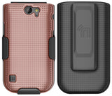 Grid Texture Hard Case Cover and Belt Clip Holster for Nokia 2720 V Flip Phone