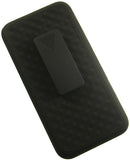 BLACK WEAVE KICKSTAND HARD CASE + BELT CLIP HOLSTER STAND FOR iPHONE 6 PLUS 5.5"