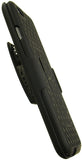 BLACK WEAVE KICKSTAND HARD CASE + BELT CLIP HOLSTER STAND FOR iPHONE 6 PLUS 5.5"