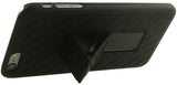 BLACK WEAVE KICKSTAND HARD CASE + BELT CLIP HOLSTER STAND FOR iPHONE 6 PLUS 5.5"
