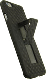 BLACK WEAVE KICKSTAND HARD CASE + BELT CLIP HOLSTER STAND FOR iPHONE 6 PLUS 5.5"