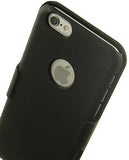 BLACK RUBBERIZED HARD CASE BELT CLIP HOLSTER STAND FOR APPLE iPHONE 6 6s (4.7")