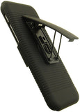 BLACK RUBBERIZED HARD CASE BELT CLIP HOLSTER STAND FOR APPLE iPHONE 6 6s (4.7")