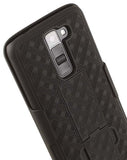 BLACK KICKSTAND CASE COVER + BELT CLIP HOLSTER FOR LG TRIBUTE 5, TREASURE, K7