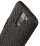 BLACK KICKSTAND CASE COVER + BELT CLIP HOLSTER FOR LG TRIBUTE 5, TREASURE, K7