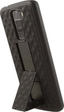 BLACK KICKSTAND CASE COVER + BELT CLIP HOLSTER FOR LG TRIBUTE 5, TREASURE, K7