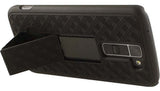 BLACK KICKSTAND CASE COVER + BELT CLIP HOLSTER FOR LG TRIBUTE 5, TREASURE, K7