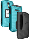 Hard Case Cover and Belt Clip Holster Combo for Lively Jitterbug Flip 2 Phone