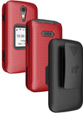 Hard Case Cover and Belt Clip Holster Combo for Lively Jitterbug Flip 2 Phone