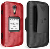 Hard Case Cover and Belt Clip Holster Combo for Lively Jitterbug Flip 2 Phone