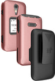 Hard Case Cover and Belt Clip Holster Combo for Lively Jitterbug Flip 2 Phone