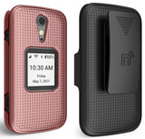 Hard Case Cover and Belt Clip Holster Combo for Lively Jitterbug Flip 2 Phone