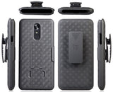 Black Case Kickstand Cover + Belt Clip Holster Holder Combo for LG Stylo 5