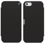 PUREGEAR BLACK FOLIO WALLET CASE COVER CARD SLOT STAND FOR iPHONE 5 5s SE (2016)