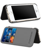 PUREGEAR BLACK FOLIO WALLET CASE COVER CARD SLOT STAND FOR iPHONE 5 5s SE (2016)