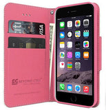 PURPLE PINK INFOLIO WALLET CREDIT CARD ID CASH CASE STAND FOR iPHONE 6 PLUS 5.5"