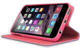 PURPLE PINK INFOLIO WALLET CREDIT CARD ID CASH CASE STAND FOR iPHONE 6 PLUS 5.5"