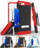 TRI-SHIELD CASE + BELT CLIP HOLSTER STRAP CARD SLOT STAND FOR APPLE iPHONE 7/8