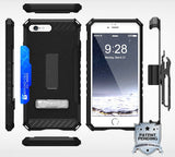 TRI-SHIELD CASE + BELT CLIP HOLSTER STRAP CARD SLOT STAND FOR APPLE iPHONE 7/8