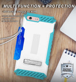 Tri-Shield Rugged Case Metal Kickstand Card Slot and Strap for iPhone 8 iPhone 7