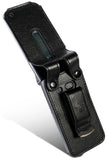 Black Vegan Leather Case with Belt Clip for LG Wine 2 LTE Flip Phone (LM-Y120)