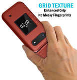 Grid Texture Hard Shell Case Cover for Nokia 2760 2780 Flip Phone (N139DL)