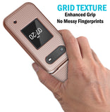Grid Texture Hard Shell Case Cover for Nokia 2760 2780 Flip Phone (N139DL)