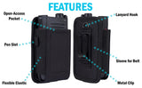 Black Case Pouch Belt Clip for Kyocera DuraXV Extreme, CAT S22, Sonim XP3plus 5G