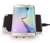 SILVER BLACK 3-COIL WIRELESS CHARGER PAD FOLDING ADJUSTABLE STAND FOR PHONE