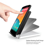 SILVER BLACK 3-COIL WIRELESS CHARGER PAD FOLDING ADJUSTABLE STAND FOR PHONE