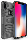 Black Rugged Grip Case + Belt Clip + Magnetic Car Mount for iPhone Xs/X/10/10s