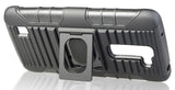BLACK GRIP RING CASE + BELT CLIP HOLSTER STAND FOR LG TRIBUTE-5, TREASURE, K7
